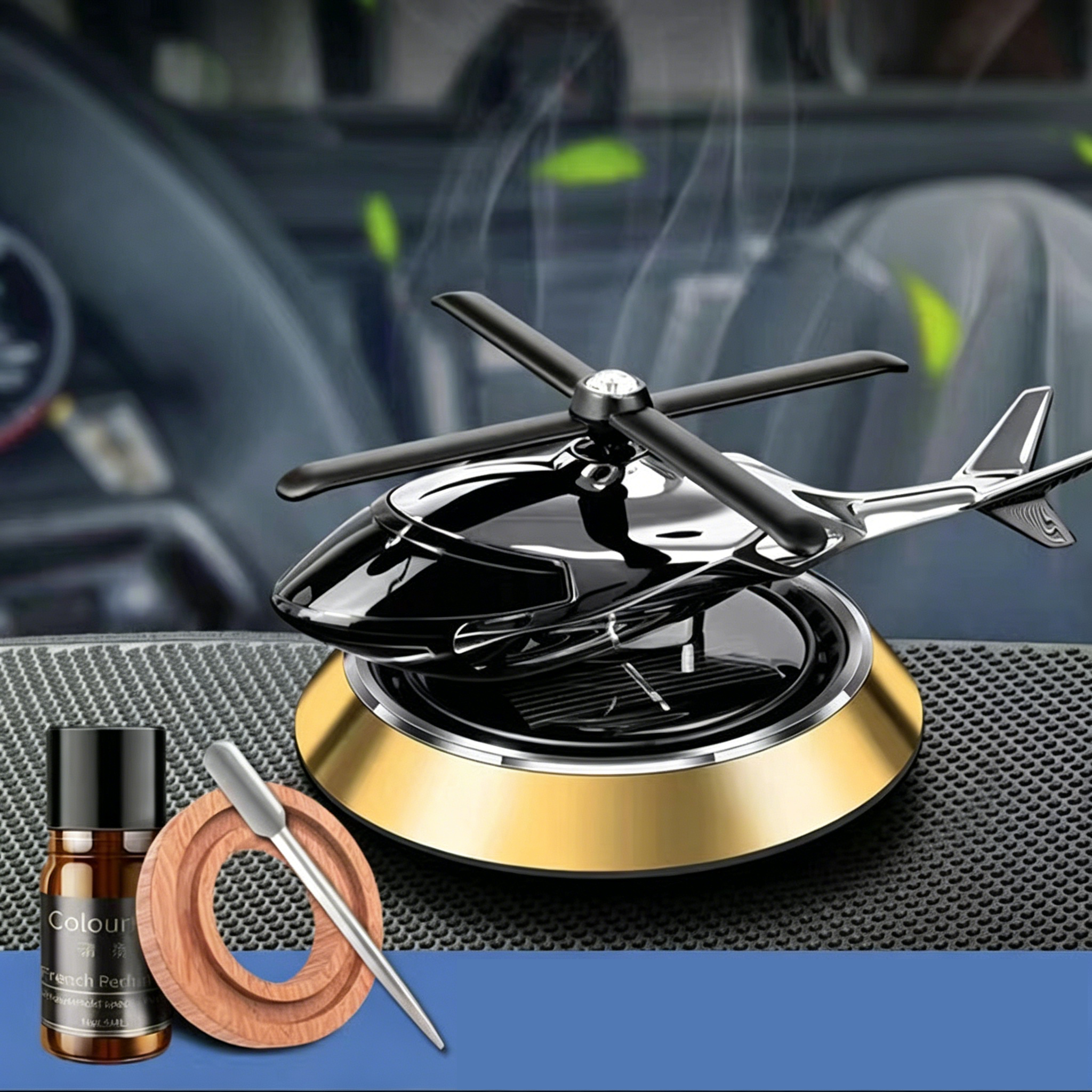 Helicopter Car Air Freshener High Quality Car Perfume Solar System - Image 5