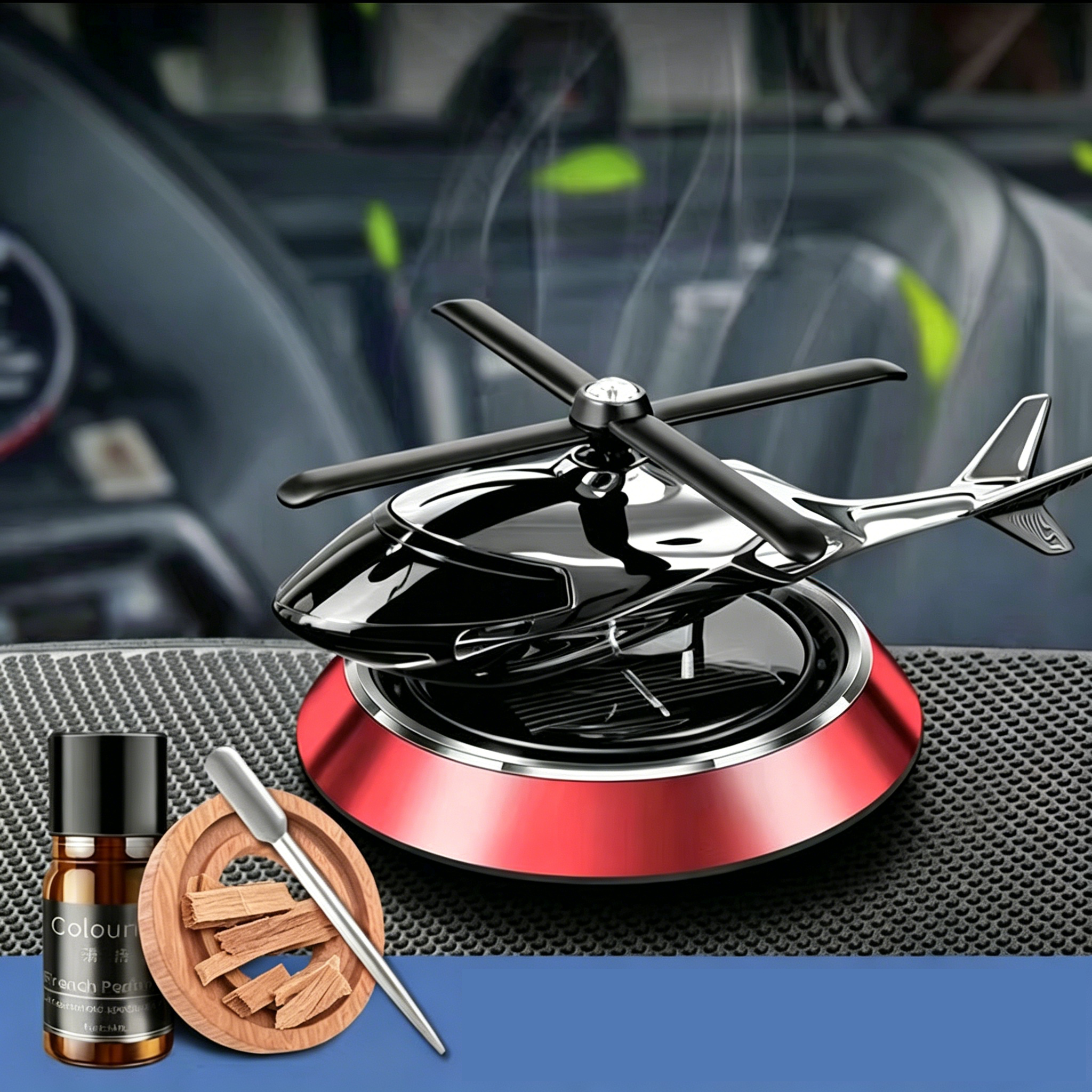 Helicopter Car Air Freshener High Quality Car Perfume Solar System - Image 3