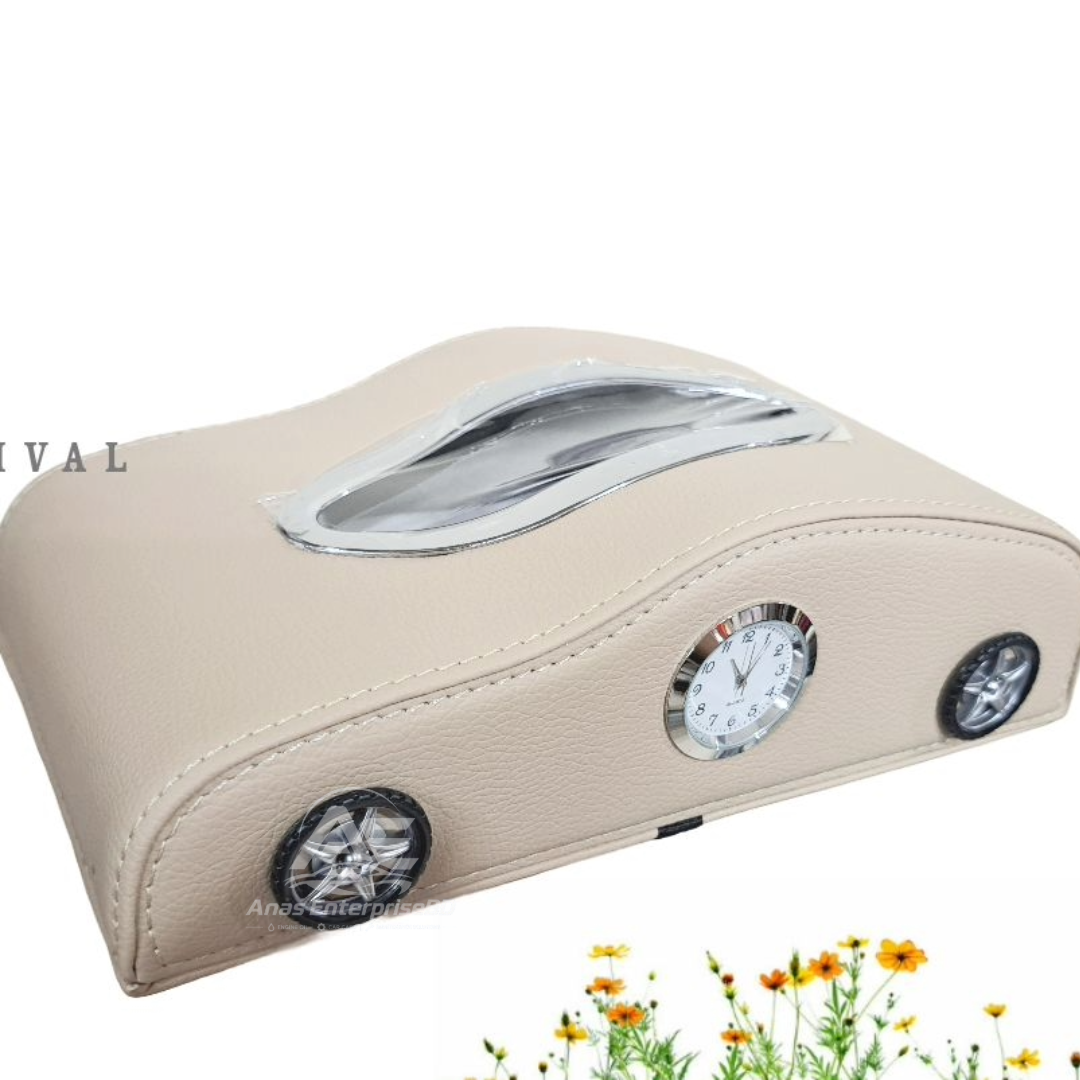 Car Model Style Tissue Box With Clock for Car,Home and Office