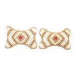Car Neck Pillow Light Golden and off White 2 pcs - Image 2