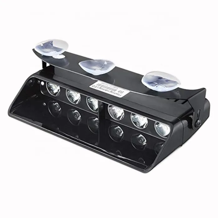 Dashboard 6 LED 15 Flash Modes Car Emergency Light - Red & Blue - Image 2