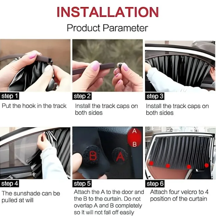 Car Magnetic Window Curtain – Premium Quality Ultimate UV Protection and Adjustable Fit for All Cars 4 Pcs Set - Image 4