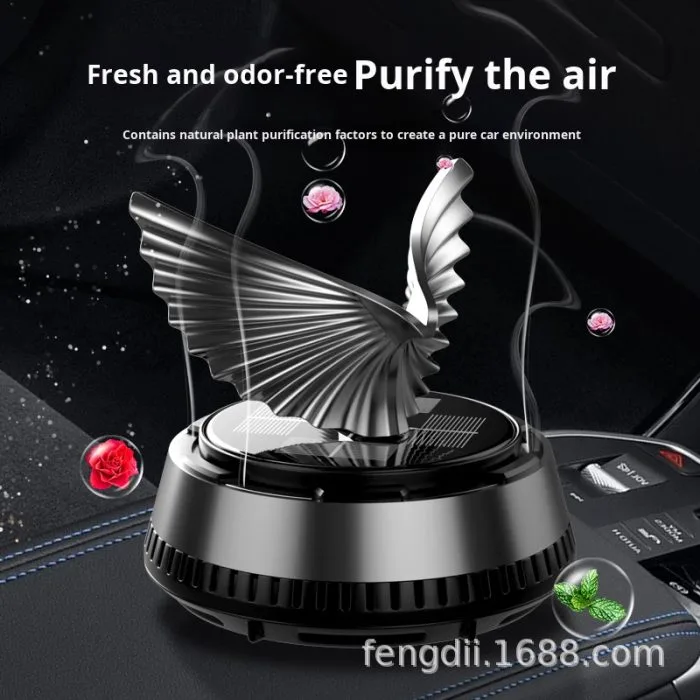 Rotable Eagle Wings Car Dashboard Showpiece with Perfume | Powered by In-Built Solar System - Image 4
