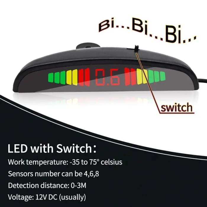 Car Parking Sensor System with 4 Sensors, LCD Display Buzzer Alarm - Image 2