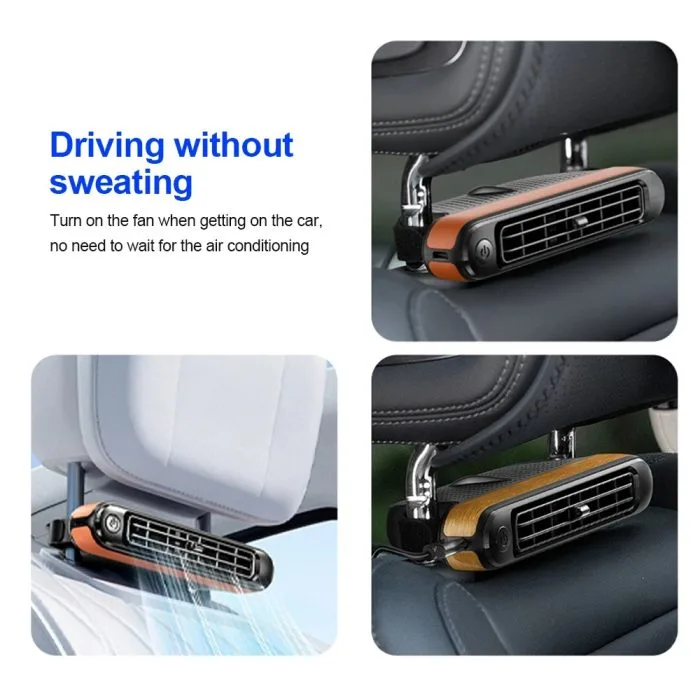 Adjustable Car Headrest Cooling Fan, Portable Fan, 3 Speeds, Car Interior Cooler, Summer Accessories - Image 6