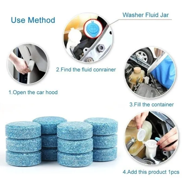 Car Windshield Glass Washer Cleaner Tablets - 6pcs - Image 3
