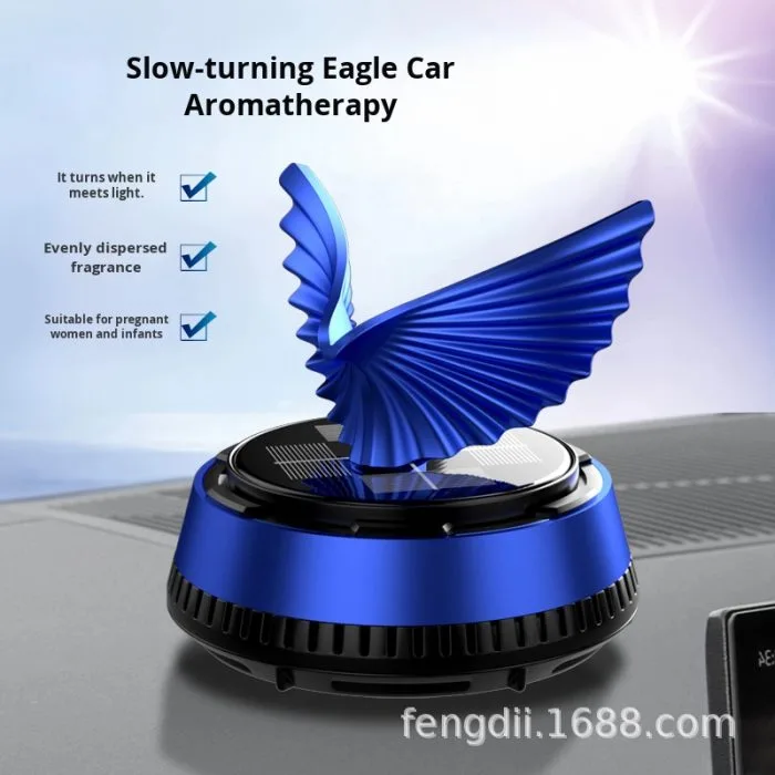 Rotable Eagle Wings Car Dashboard Showpiece with Perfume | Powered by In-Built Solar System - Image 2