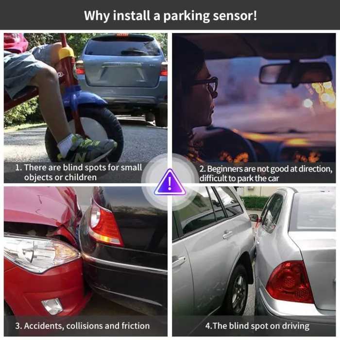 Car Parking Sensor System with 4 Sensors, LCD Display Buzzer Alarm - Image 5
