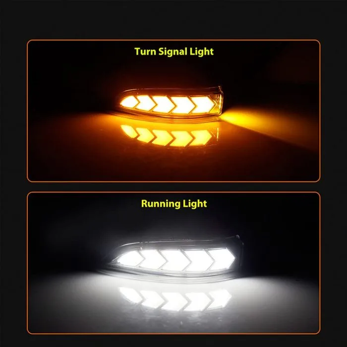 2pcs LED DRL Side Mirror Dynamic Turn Signal Light Lamp - Image 4