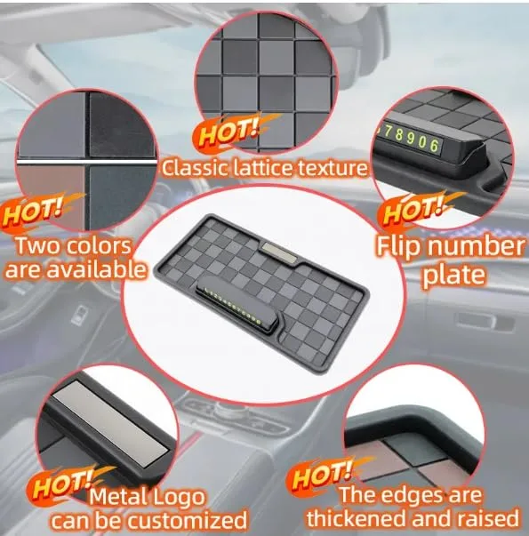 Car Dashboard Mats with Adjustable Parking Number Card – Non-Slip Mobile Holder for Ultimate Organization - Image 4