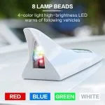 Universal Auto Security Car Solar Power Energy LED Warning Tail Light Shark