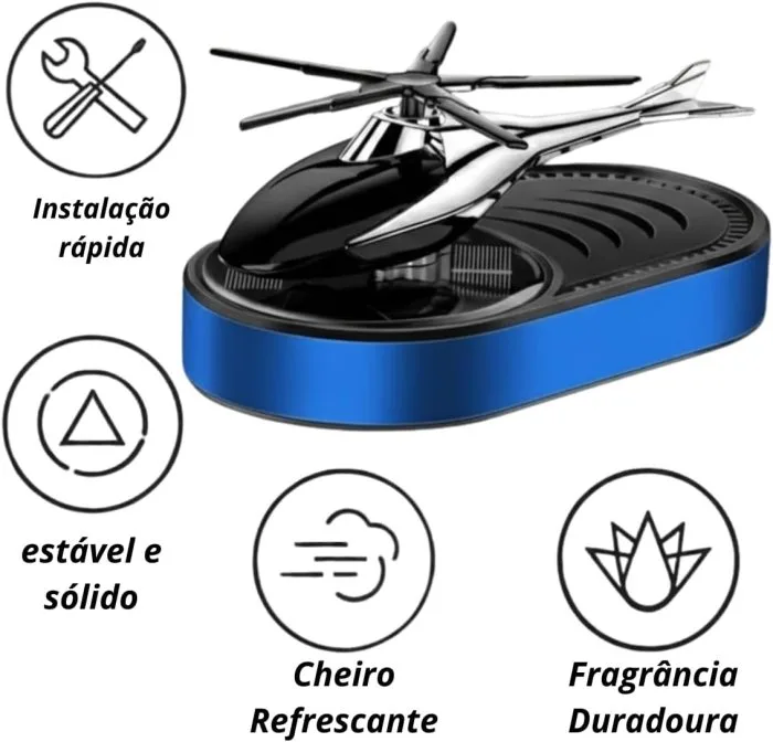 Helicopter Style Solar Car Air Freshener – Spinning Rotor Aroma Diffuser - Image 4