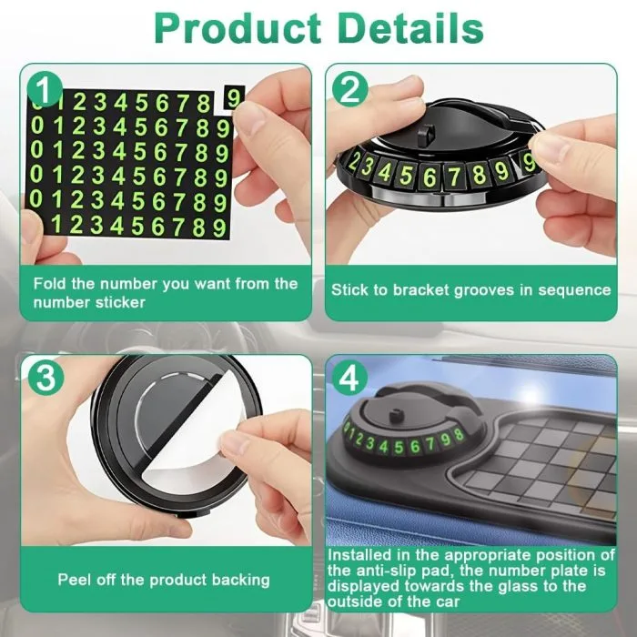 Car Multifunctional Mobile Mat with Number Card & Mobile Holder - Image 3