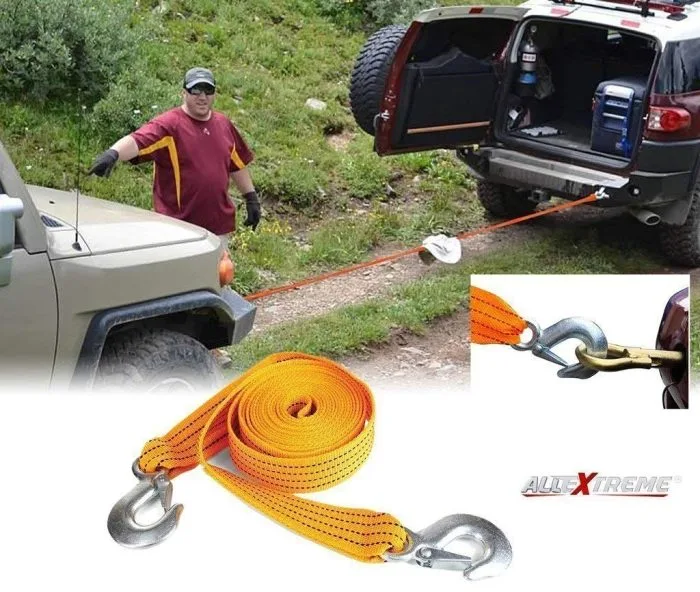 3 Ton Car Tow Cable Towing Pull Rope Strap Hooks Universal For Any Vehicle - Image 3