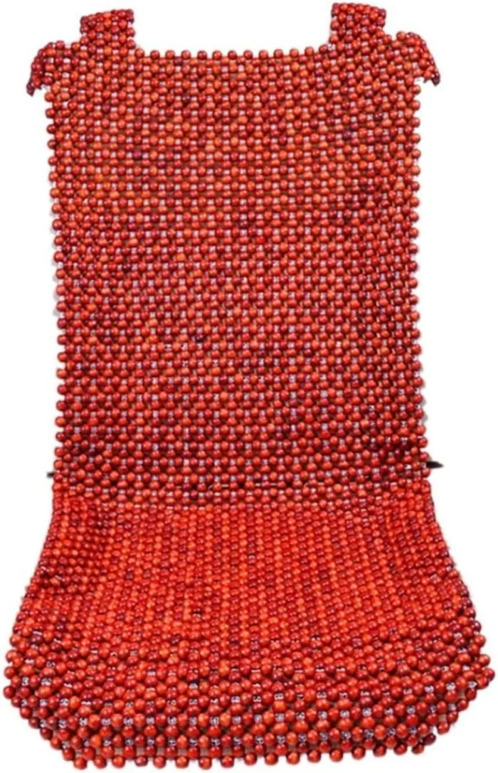 Summer Natural Wood Beaded Seat Cover Massaging Cool Cushion Red Brown and wood colour - Image 3