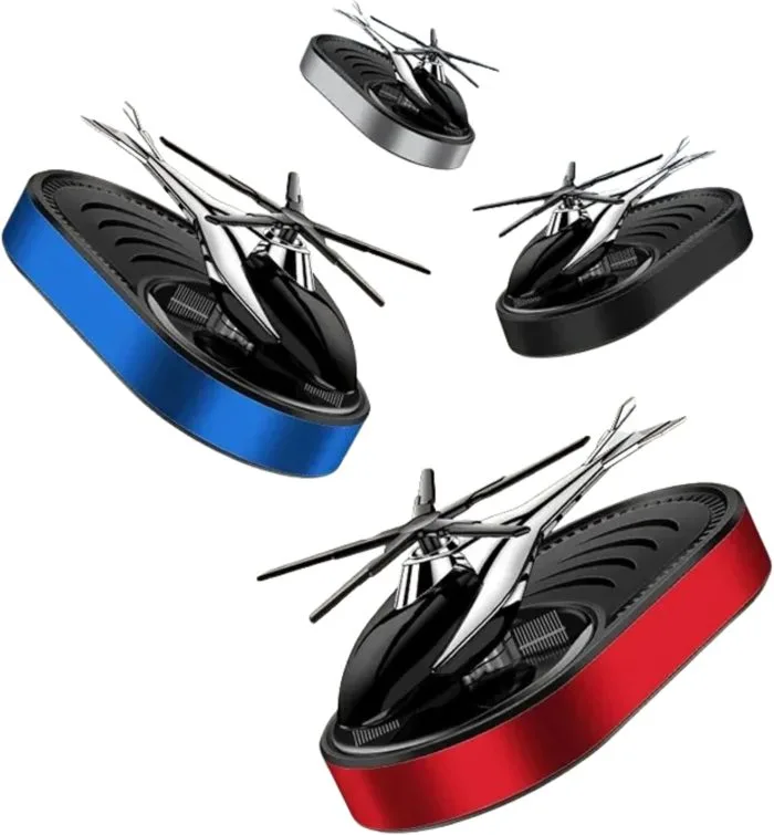 Helicopter Style Solar Car Air Freshener – Spinning Rotor Aroma Diffuser - Image 2