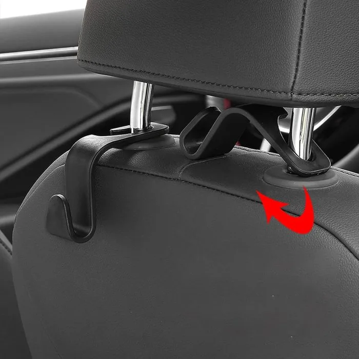 Car Seat Backrest Car Accessories Rear Seat Headrest Storage Hook 2 pcs - Image 5