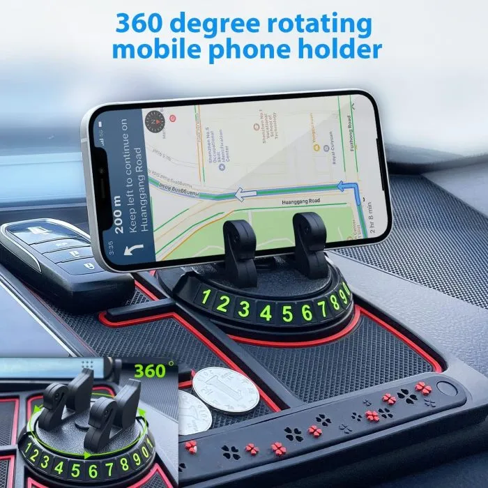 Car Dashboard Multifunctional Non Slip Anti Skid PVC Pad Mat with Mount Phone Holder - Image 4