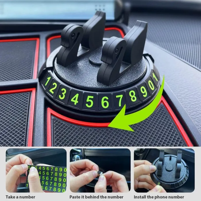 Car Dashboard Multifunctional Non Slip Anti Skid PVC Pad Mat with Mount Phone Holder - Image 3