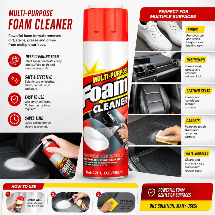 Getsun foam cleaner with brush 650 ml - Image 2