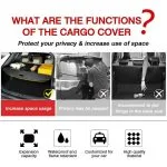 Car Trunk Cargo Cover for Car Retractable Rear Trunk Security Cover Shielding Shade Black - Image 3