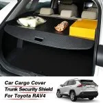 Car Trunk Cargo Cover for Car Retractable Rear Trunk Security Cover Shielding Shade Black - Image 4