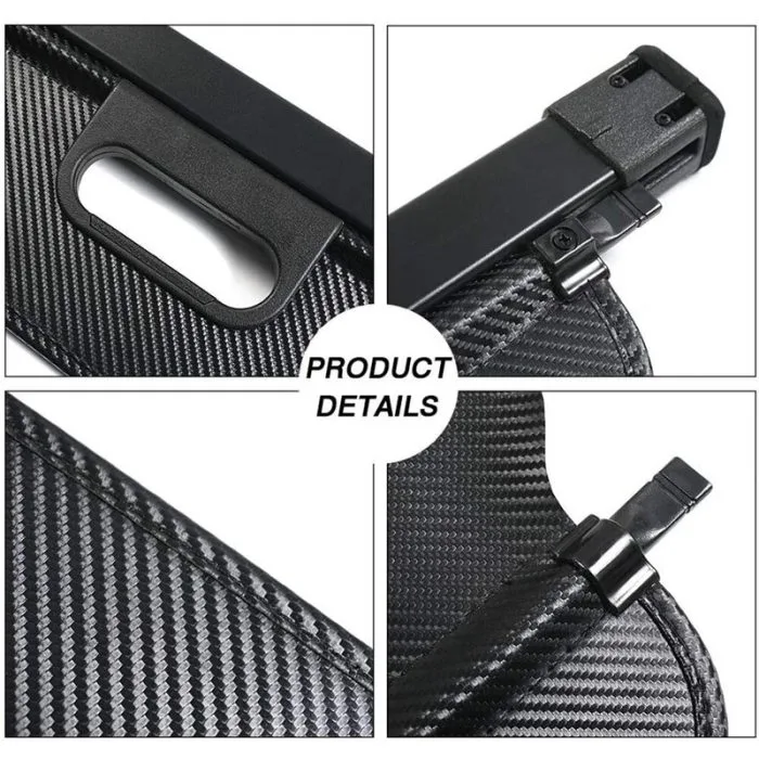 Car Trunk Cargo Cover for Car Retractable Rear Trunk Security Cover Shielding Shade Black - Image 6