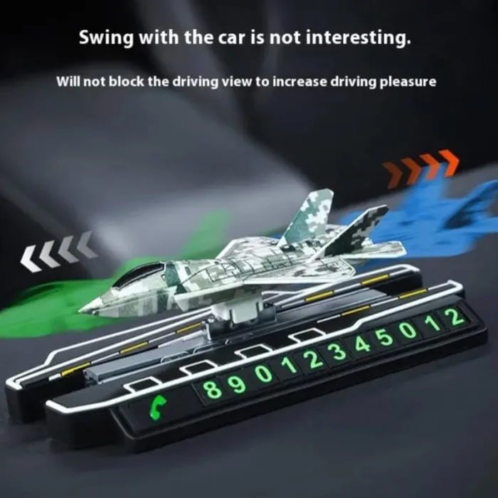 Sliding Aircraft Car Showpiece – Dual Function with Parking Number Plate - Image 3
