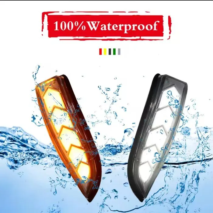 2pcs LED DRL Side Mirror Dynamic Turn Signal Light Lamp - Image 2