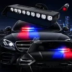 9 LED Multi-Function Strobe Car Dash Flashing Light Red Blue white