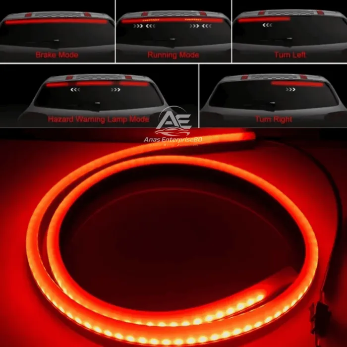 Universal Red Car Third Brake Strip Light - Flexible High Mount Stop Brake Light - Image 2