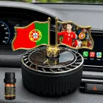 Dual Flag Solar System Car Dashboard Showpiece with Perfume - Image 6