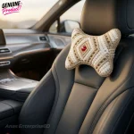 Car Neck Pillow Light Golden and off White 2 pcs