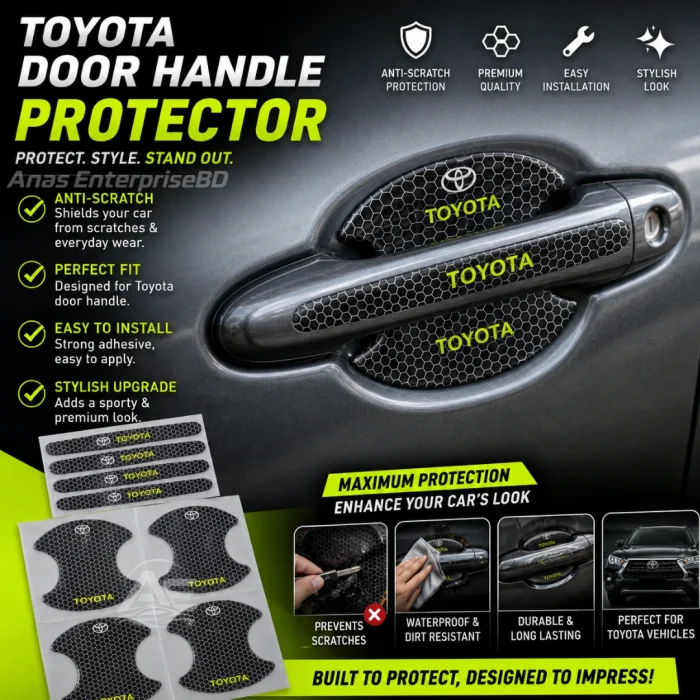 8Pcs/Set Car Door Handle+Bowl Anti-Scratch Protective Stickers For Toyota - Image 2