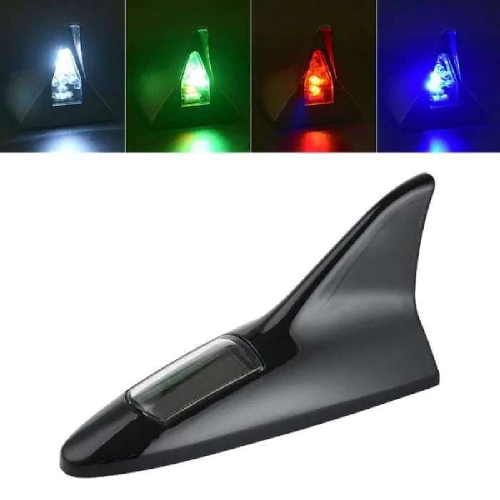 Universal Auto Security Car Solar Power Energy LED Warning Tail Light Shark - Image 2