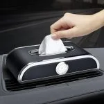 Car Tissues Box Multifunctional Creative Storage with Clock (Luxury Look For Your Car)