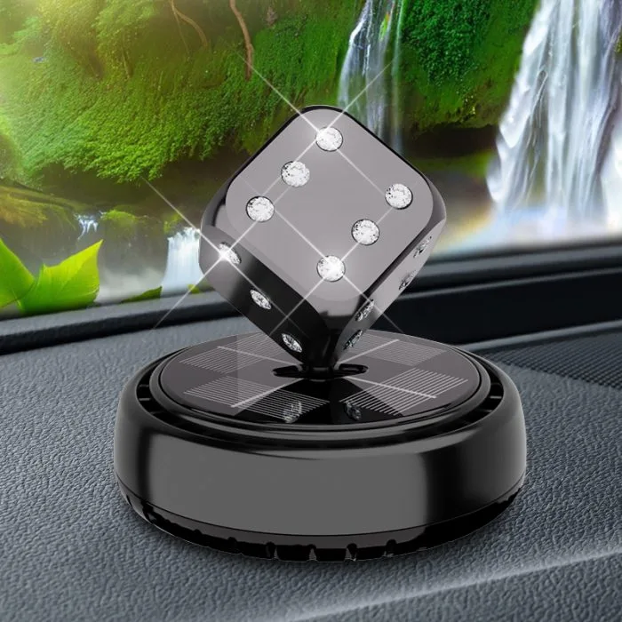 Solar Rotating Dice Car Perfume & Showpiece – Stylish Dashboard Fragrance - Image 4