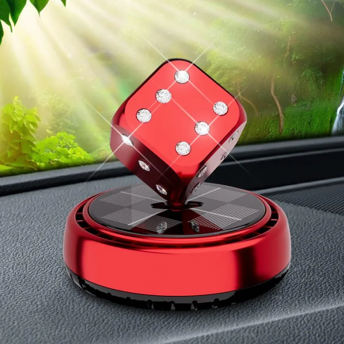 Solar Rotating Dice Car Perfume & Showpiece – Stylish Dashboard Fragrance - Image 2
