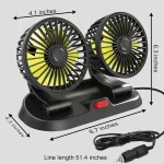 Car Fan, 12V 360 Degree Adjustable Small Size 2 Speed Cooling all Vehicle Fan - Image 3