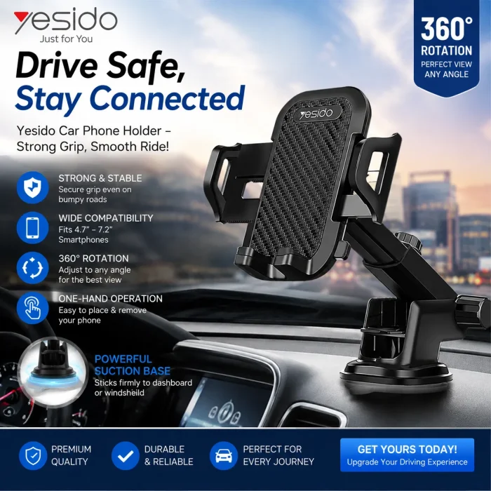 Yesido Car Phone Mounts, Auto Clip Vented Car Mounts - Image 2