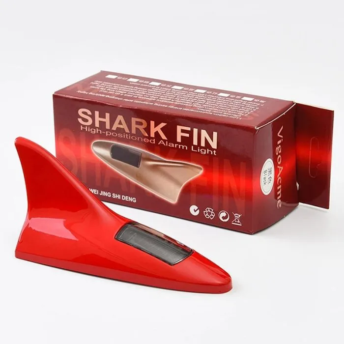 Universal Auto Security Car Solar Power Energy LED Warning Tail Light Shark - Image 3