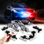 Car LED Strobe Light Wireless Remote Control Strobe grill Light 8 x 2LED 8 in 1 DC12V