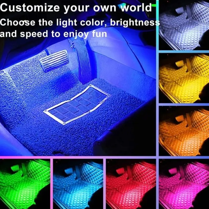 Car Interior Lighting 48 Pieces LED 5050 Atmosphere Light Waterproof RGB Ambient Remote system Lighting - Image 2