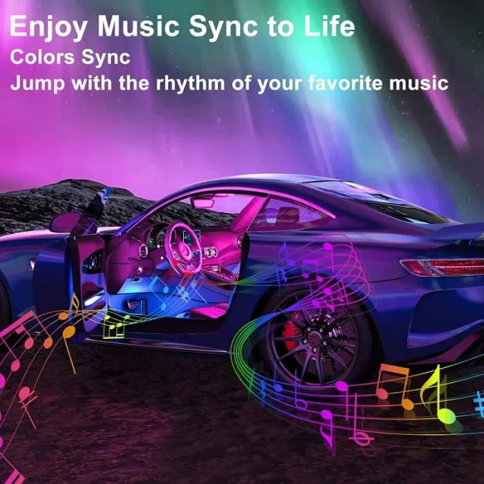 Car Interior Lighting 48 Pieces LED 5050 Atmosphere Light Waterproof RGB Ambient Remote system Lighting - Image 5