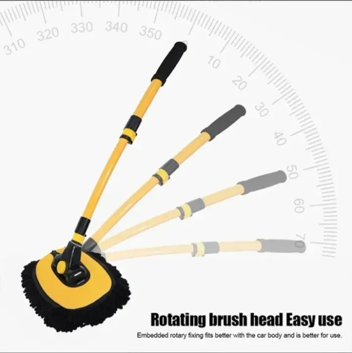 Premium Car Wash & Cleaning Brush | Adjustable Telescopic Handle with Soft Microfiber Mop Head - Image 2