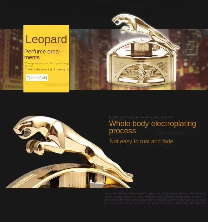 Golden Jaguar Car Fragrance – Elegant Car Perfume with Lasting Aroma - Image 3