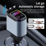 Car 4in1 Super Fast Charger  USB Type C Cable For iPhone Huawei Samsung Super Fast Charger Cord Cigarette Lighter Adapter