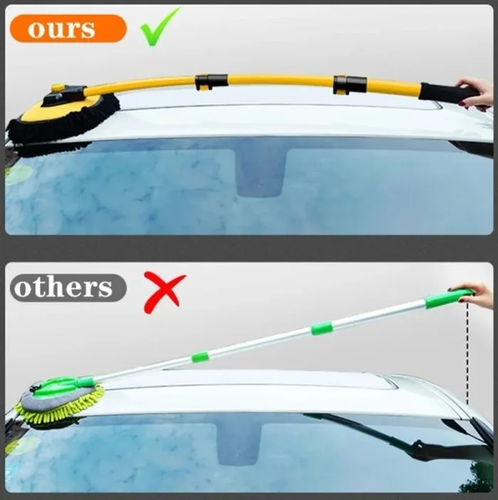 Premium Car Wash & Cleaning Brush | Adjustable Telescopic Handle with Soft Microfiber Mop Head - Image 4