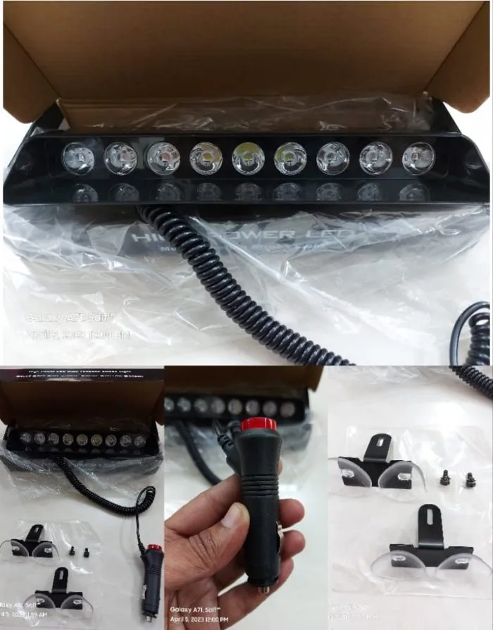 9 LED Multi-Function Strobe Car Dash Flashing Light Red Blue white - Image 4