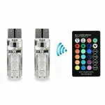 2 Pcs LED RGB T10 6SMD Remote Control Color LED Bulb Parking Light - Image 2
